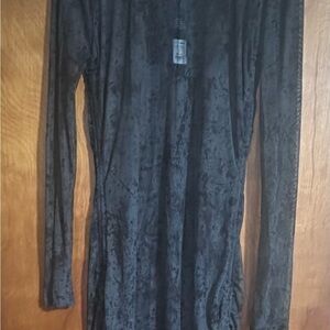 Black Long Sleeve Velvet Dress